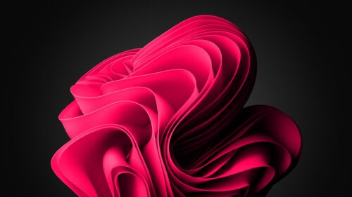 Abstract Pink Silk Waves on Dark Background 4K Wallpaper