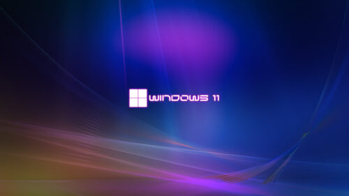 Windows 11 Abstract Blue and Purple Glow Minimalist PC Wallpaper