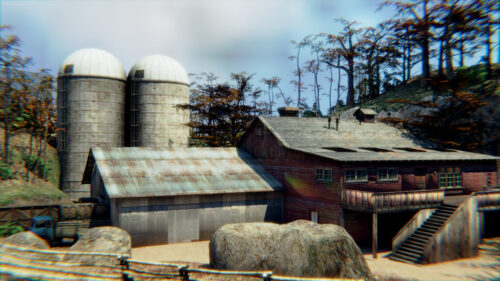 Rustic Farmstead with Silos and Barn in Autumn Countryside 4K Wallpaper