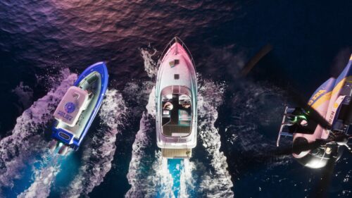 GTA Vice City Police Boat Pursuit Over Ocean 4K Desktop Wallpaper