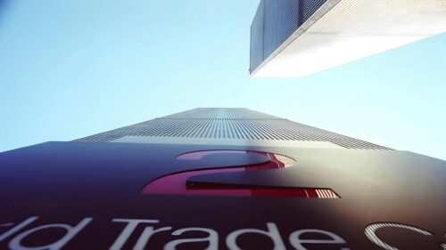 Dramatic Low-Angle 2 World Trade Center Skyscraper View 4K Wallpaper