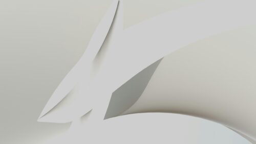 Abstract Minimalist White Curved Paper Layers Desktop Wallpaper