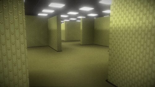 Eerie Backrooms Liminal Space Aesthetic High Resolution Desktop Wallpaper