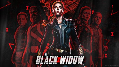 Stunning Black Widow Marvel Cinematic Universe Action Pose 4K Desktop Wallpaper