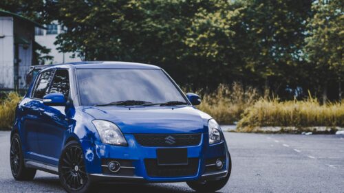 Blue Suzuki Swift Sport Modified Hatchback 4K Desktop Wallpaper