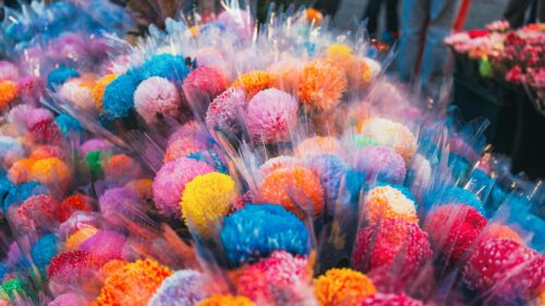 Vibrant Multi-Colored Flower Bouquet Macro 4K Wallpaper