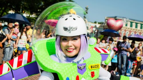 Buzz Lightyear Cosplay Woman at Disney Parade Desktop Wallpaper