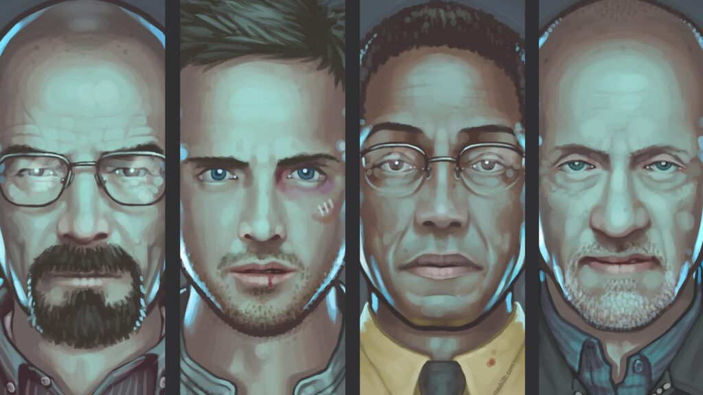 Breaking Bad Characters Artistic Portrait Desktop Wallpaper 4K