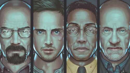 Breaking Bad Characters Artistic Portrait Desktop Wallpaper 4K