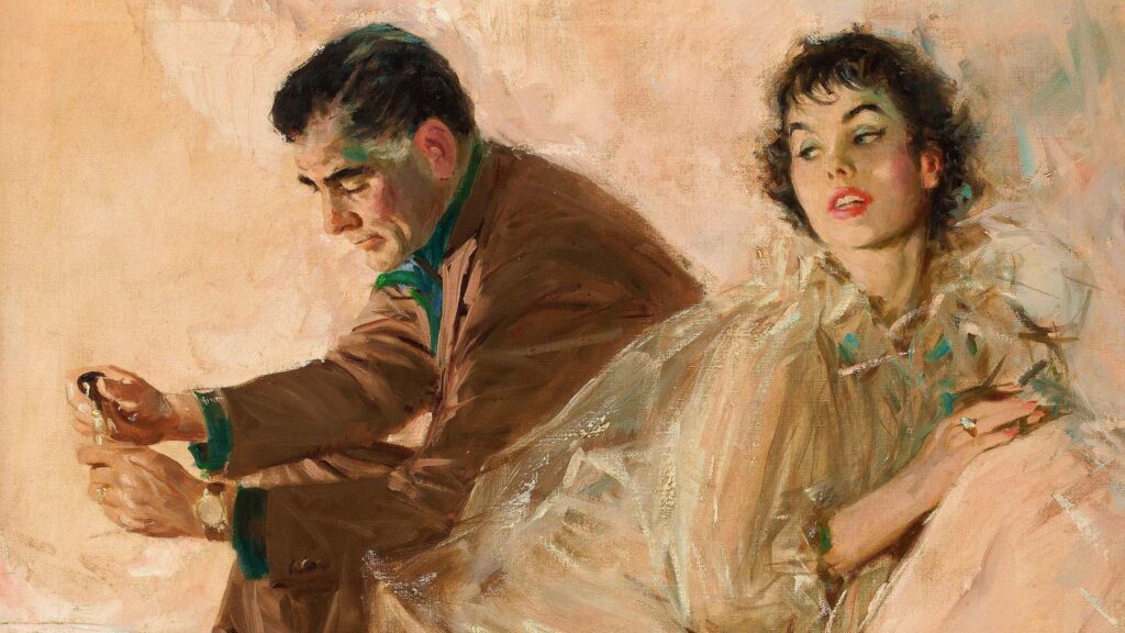 Classic Vintage Couple Oil Painting Art Desktop Wallpaper