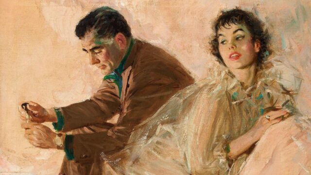 Classic Vintage Couple Oil Painting Art Desktop Wallpaper