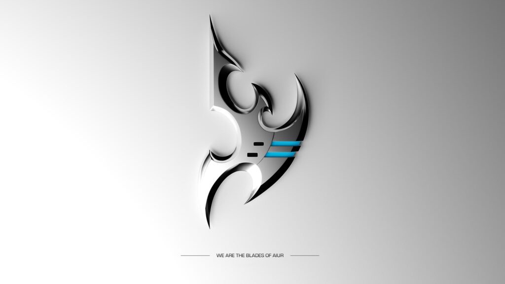 StarCraft Protoss Logo Blades of Aiur Minimalist Desktop Wallpaper