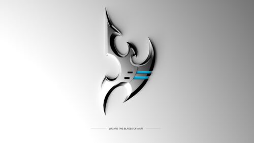 StarCraft Protoss Logo Blades of Aiur Minimalist Desktop Wallpaper