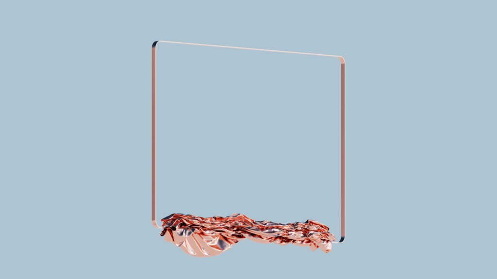 Minimalist Rose Gold Liquid Metal Frame 4K Desktop Wallpaper