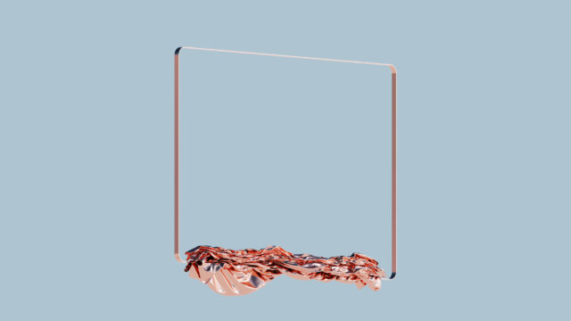 Minimalist Rose Gold Liquid Metal Frame 4K Desktop Wallpaper
