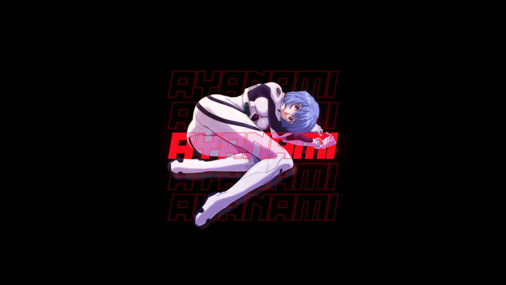 Rei Ayanami Neon Evangelion Minimalist Art 4K PC Wallpaper