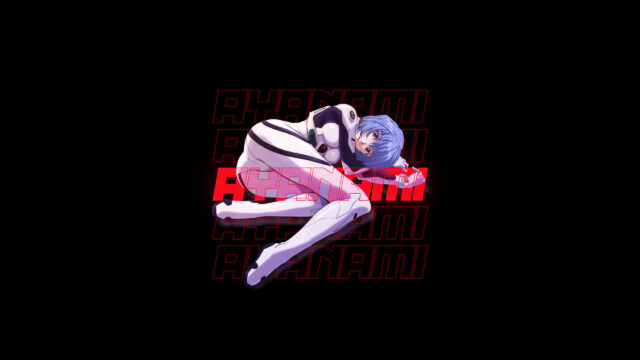 Rei Ayanami Neon Evangelion Minimalist Art 4K PC Wallpaper