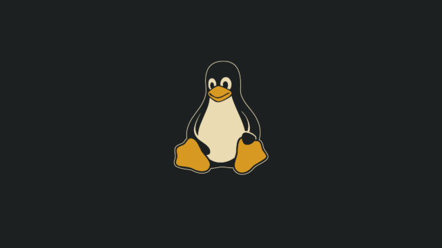 Minimalist Tux Linux Mascot Logo Dark Grey Background PC Wallpaper
