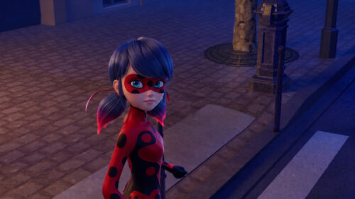 Ladybug Miraculous Character Standing in Paris Street Desktop Wallpaper