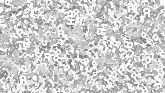 Abstract 3D White Letters Typography Pattern PC Wallpaper