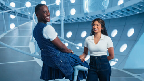 Ncuti Gatwa and Varada Sethu in Doctor Who Sci-Fi Set Desktop Wallpaper