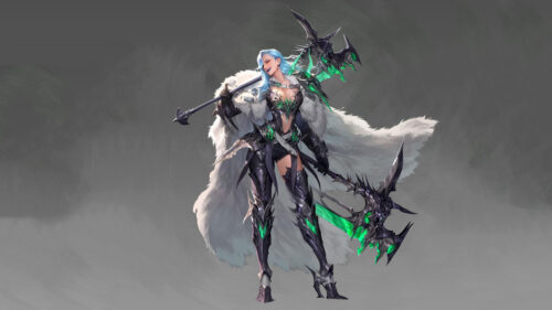 Warrior Queen with Dual Axes Fantasy Character 4K PC Wallpaper