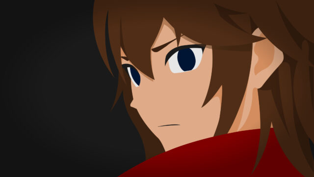 Minimalist Anime Boy Profile with Brown Hair PC Wallpaper