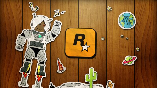 Rockstar Games Space Adventure Astronaut Doodle Desktop Wallpaper