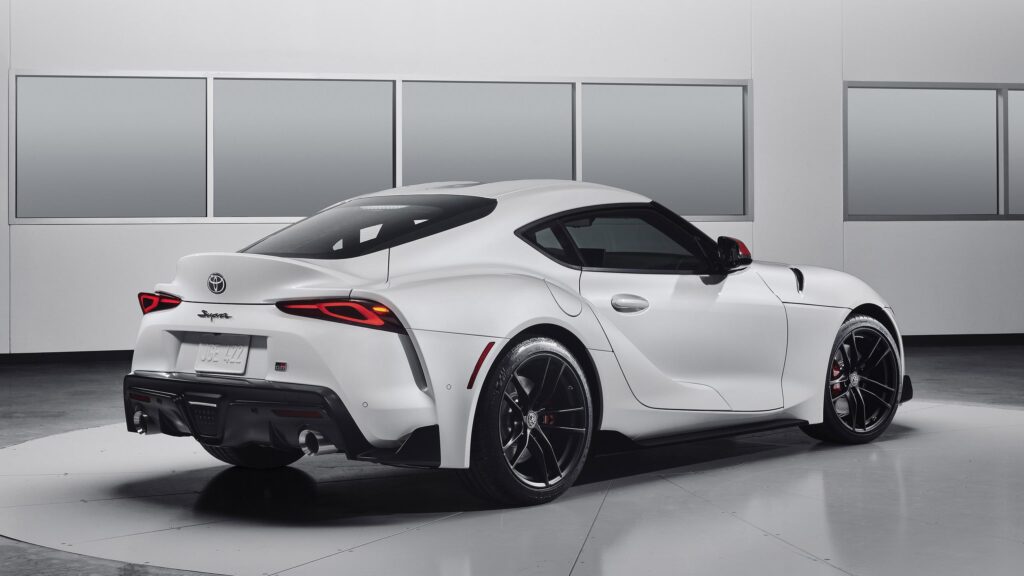 Stunning White Toyota GR Supra Sports Car Studio Shot PC Wallpaper