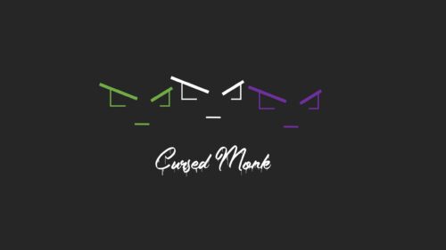 Minimalist Cursed Monk Abstract Dark Grey Desktop Wallpaper