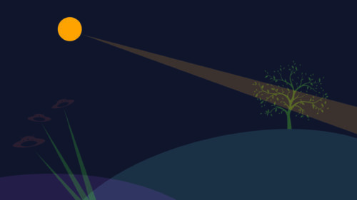 Minimalist UFO Alien Abduction Night Sky Artistic PC Wallpaper