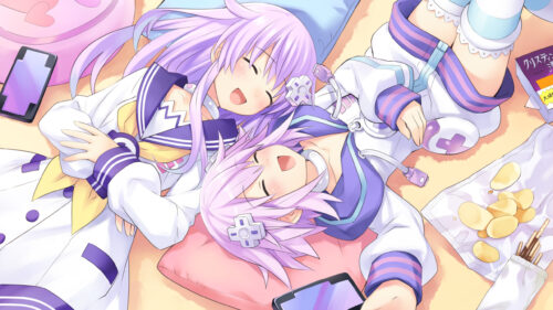 Neptune and Nepgear Sleeping Together Hyperdimension Neptunia PC Wallpaper