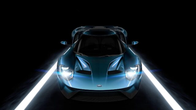 Stunning Blue Ford GT Supercar Front View 4K PC Wallpaper