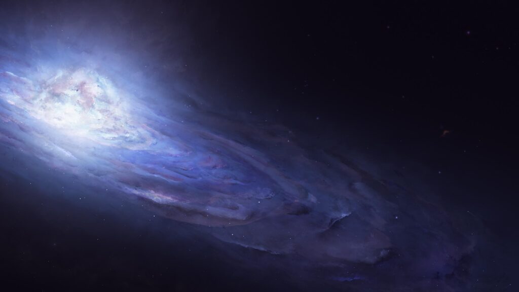 Breathtaking Blue Spiral Galaxy in Deep Space 4K Wallpaper