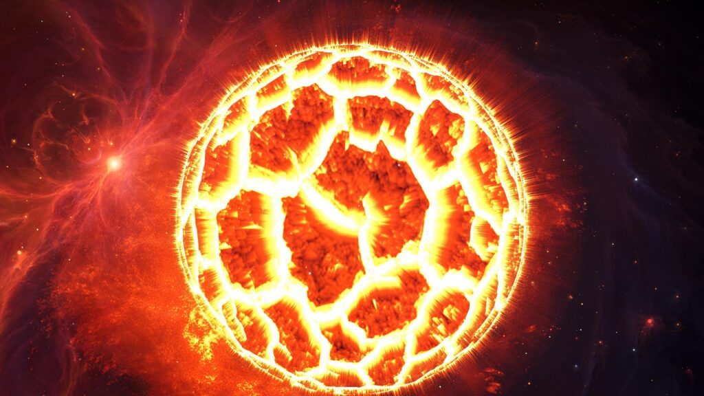 Exploding Molten Sun and Cosmic Supernova 4K Wallpaper