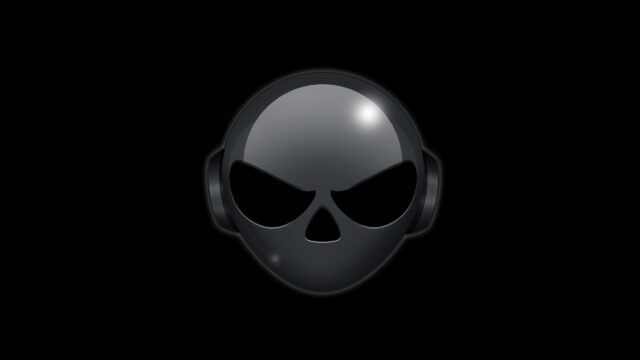 Minimalist Alien Head With Headphones Dark 4K Wallpaper