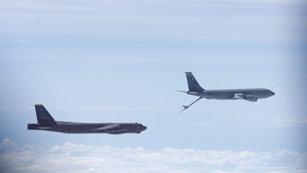US Air Force B-52 Stratofortress Mid-Air Refueling PC Wallpaper