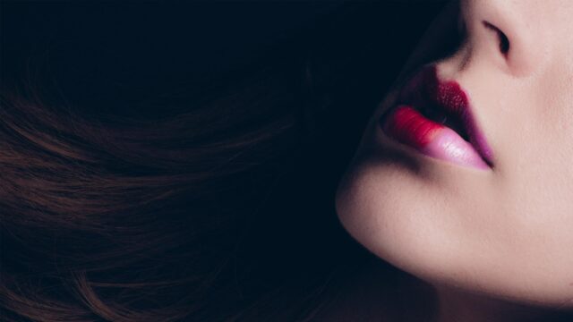 Stunning Artistic Close Up of Female Lips with Gradient Lipstick PC Wallpaper