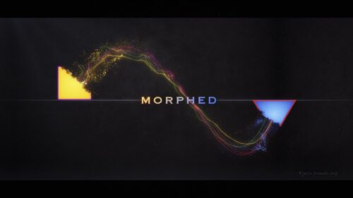 Minimalist Morphed Abstract Art with Neon Light Trails Desktop Wallpaper