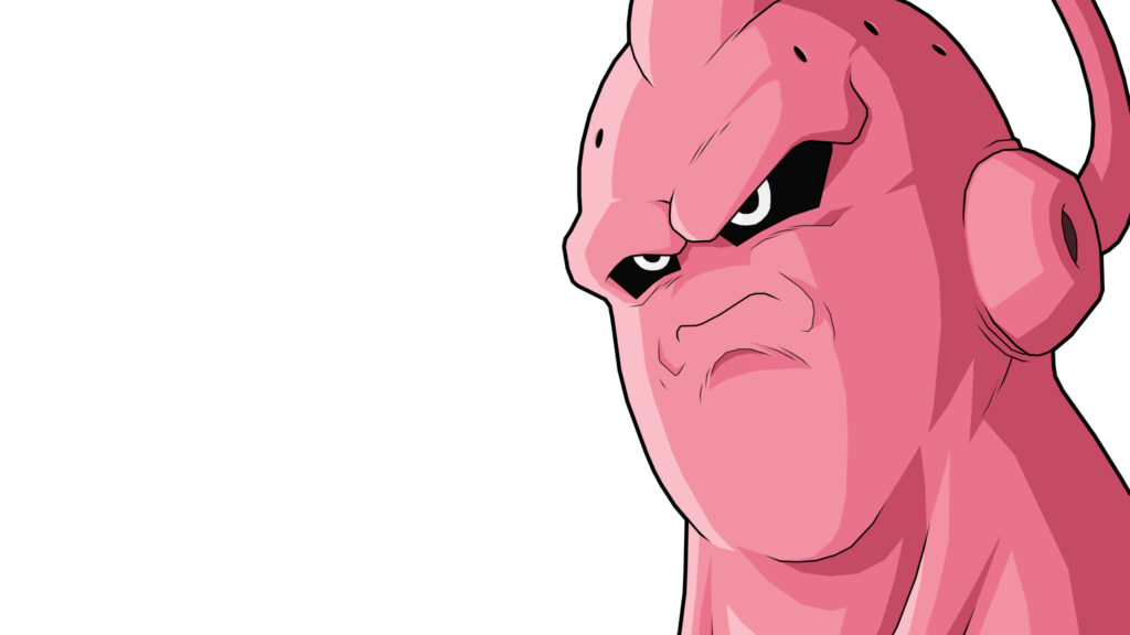 Majin Buu Intense Angry Expression Minimalist Dragon Ball Z PC Wallpaper