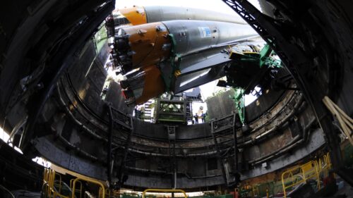 Russian Soyuz Rocket Launch Pad Preparation Desktop Wallpaper
