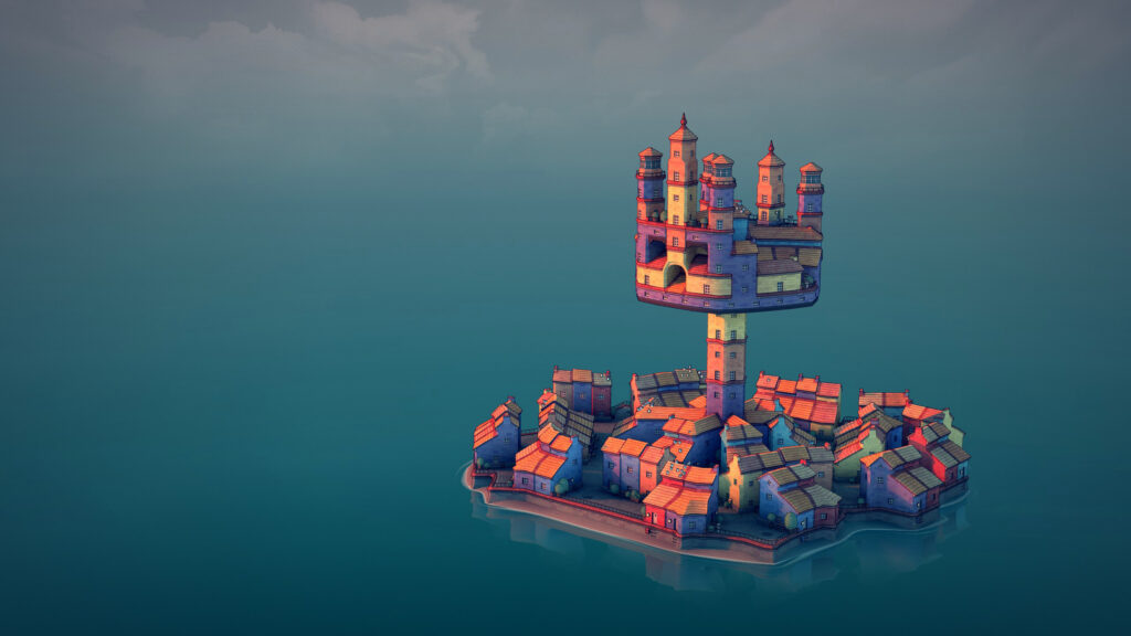 Townscaper Floating Fantasy Architecture Art PC Wallpaper