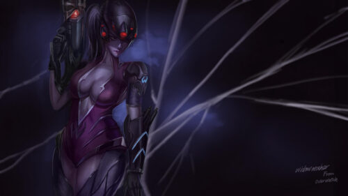 Widowmaker Overwatch Assassin Dark Purple Aesthetic PC Wallpaper
