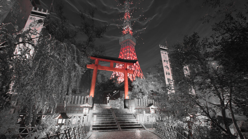 Tokyo Tower Red Torii Gate Aesthetic Night Cityscape PC Wallpaper