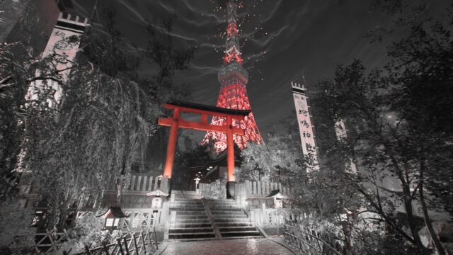 Tokyo Tower Red Torii Gate Aesthetic Night Cityscape PC Wallpaper