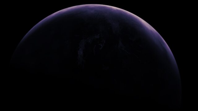 Minimalist Dark Purple Planet Silhouette 4K Desktop Wallpaper
