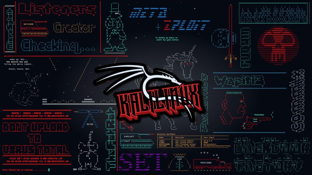 Kali Linux Cyber Security Aesthetic Dark Terminal PC Wallpaper