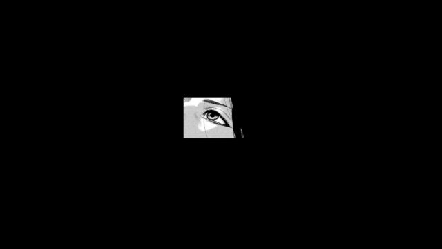 Minimalist Manga Style Eye Close Up Monochrome Desktop Wallpaper