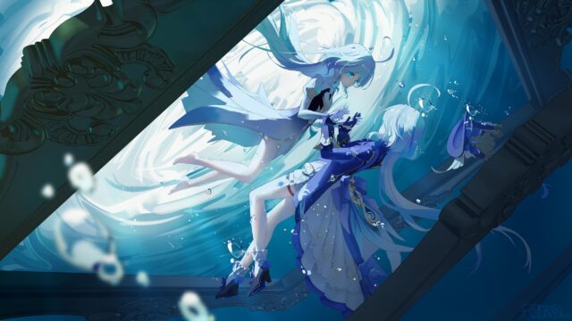 Anime Girls Underwater Fantasy Art 4K Desktop Wallpaper