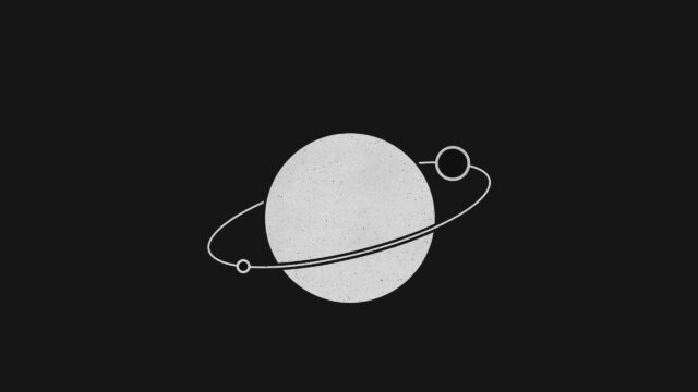 Minimalist Textured Planet with Rings Space Aesthetic 4K Wallpaper
